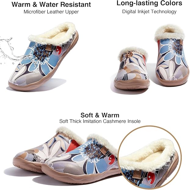 Women's Mules Fashion Comfort Travel Art Painted Chunky Shoes Wide Toe Casual Household Slippers