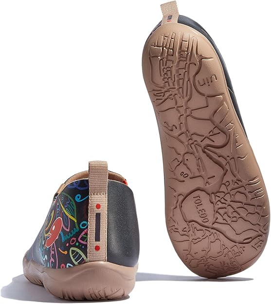 Women's Leather Flat Shoes Walking Casual Microfiber Loafer Travel Painted Couple Fashion Slip On Shoe