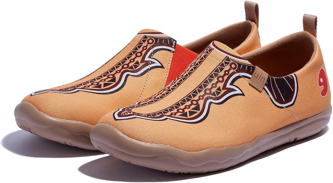 Women's Slip Ons Lightweight Sneaker Walking Casual Loafers Comfortable Art Painted Travel Shoes Toledo Ⅰ Middle Eastern Symbols (37)