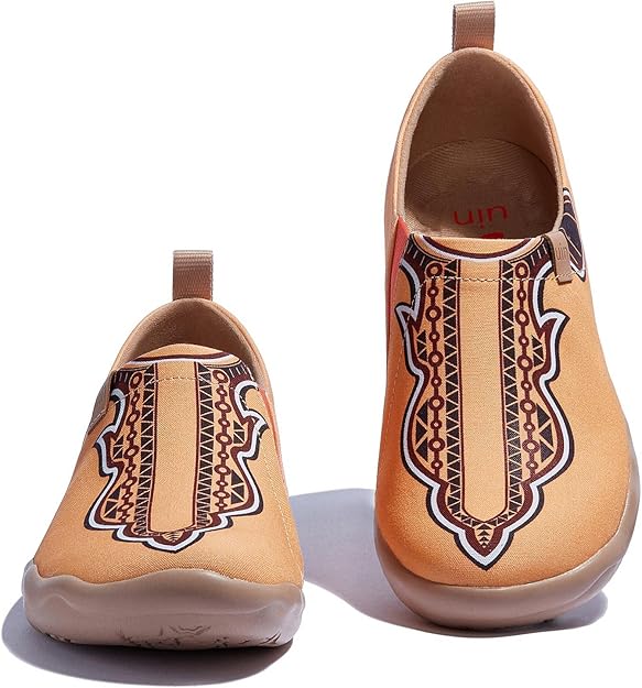 Women's Slip Ons Lightweight Sneaker Walking Casual Loafers Comfortable Art Painted Travel Shoes Toledo Ⅰ Middle Eastern Symbols (37)